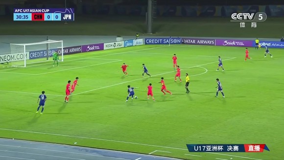 U17男足丢球0-1落后日本!贺炜:里见汰福1V1突破把握住了!